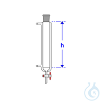 Colonna termostatata Øi30 x 300mm femmina NS29/32 setto P3 e rubinetto in PTFE